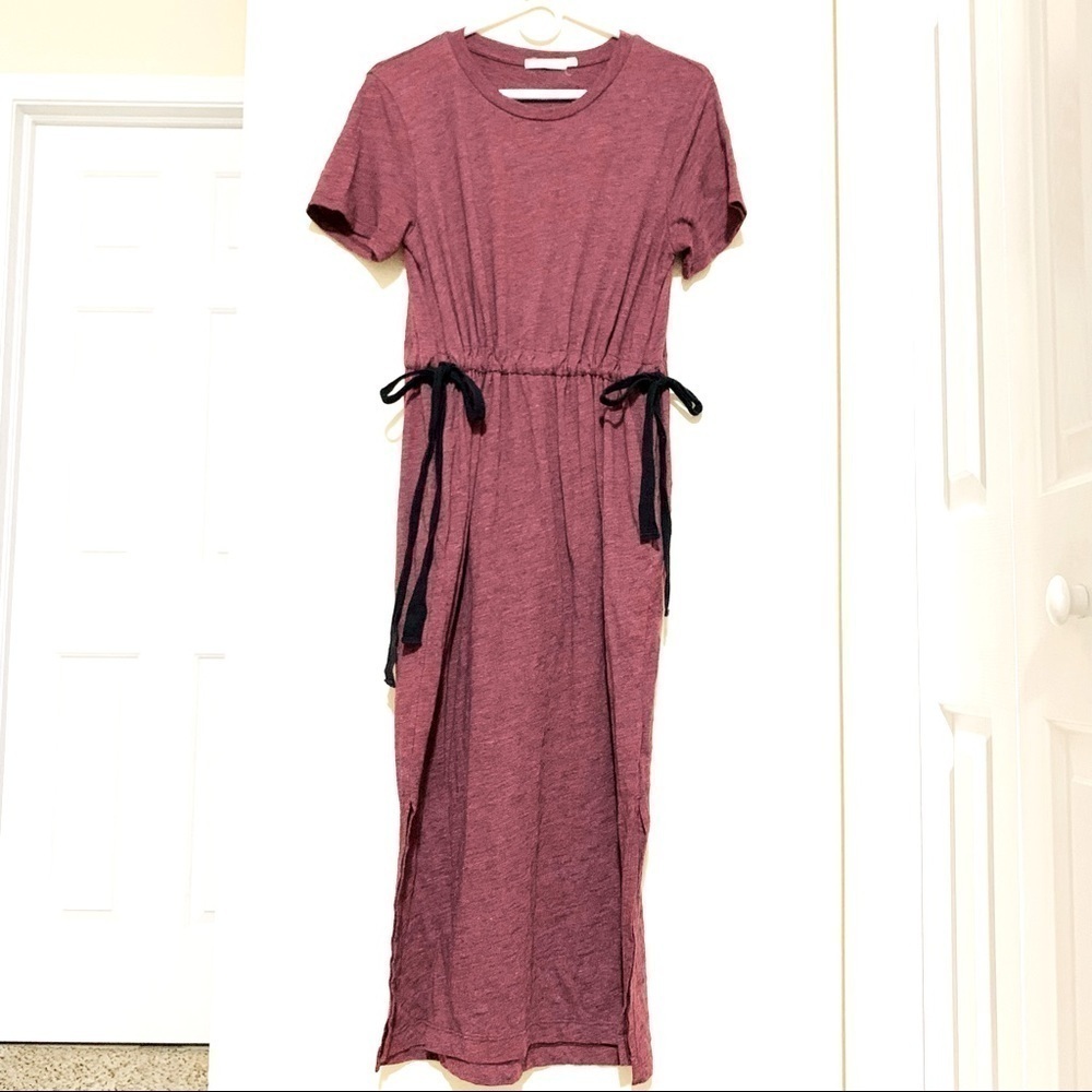 LUSH Side Tie Midi Cotton Plum Dress size M